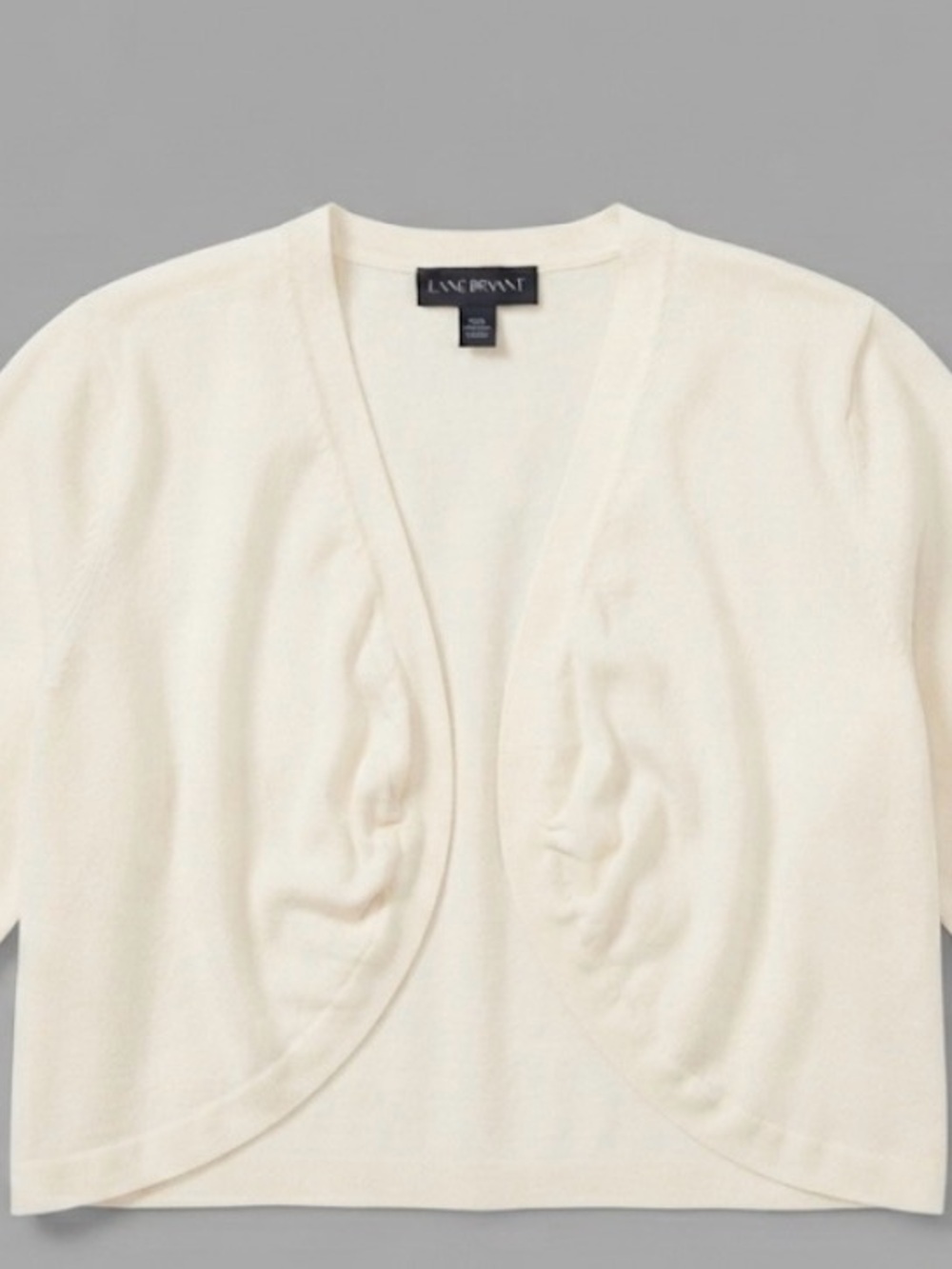 Lane Bryant Ivory Open-Front Bolero Cardigan